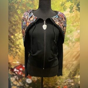 Rare Ay Guey! Shawl Hoodie, Black, Size Small, EUC